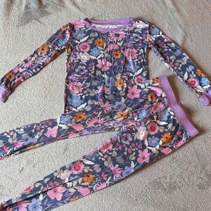 Little Sleepies Floral Kids Pajama Set - Purple and Pink